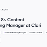 Clari hiring Sr. Content Marketing Manager • Remote (Work from Home) | Himalayas