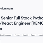 Anovium hiring Senior Full Stack Python/FastApi/React Engineer [REMOTE] • Remote (Work from Home) | Himalayas