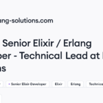Erlang Solutions hiring Senior Elixir / Erlang Developer – Technical Lead • Remote (Work from Home) | Himalayas